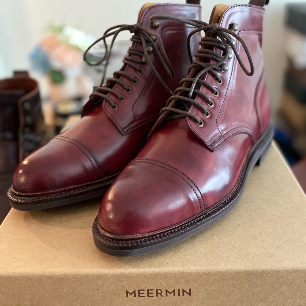 Meermin Museum Plum Shell Cordovan Boot